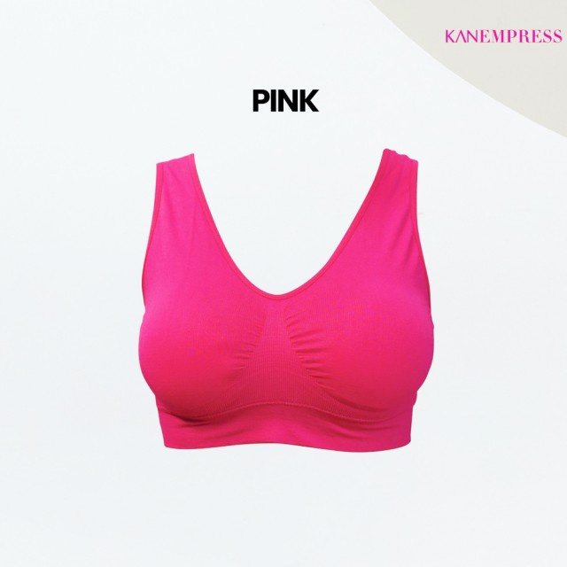 [3แถม3] ชุดชั้นในสปอร์ตบรา KANEMPRESS ลดล้างสต๊อกจากในห้างฯ ตัวละ800บ. ฟรีไซส์ ( ชมพู2, ดำ2, เนื้อ2)