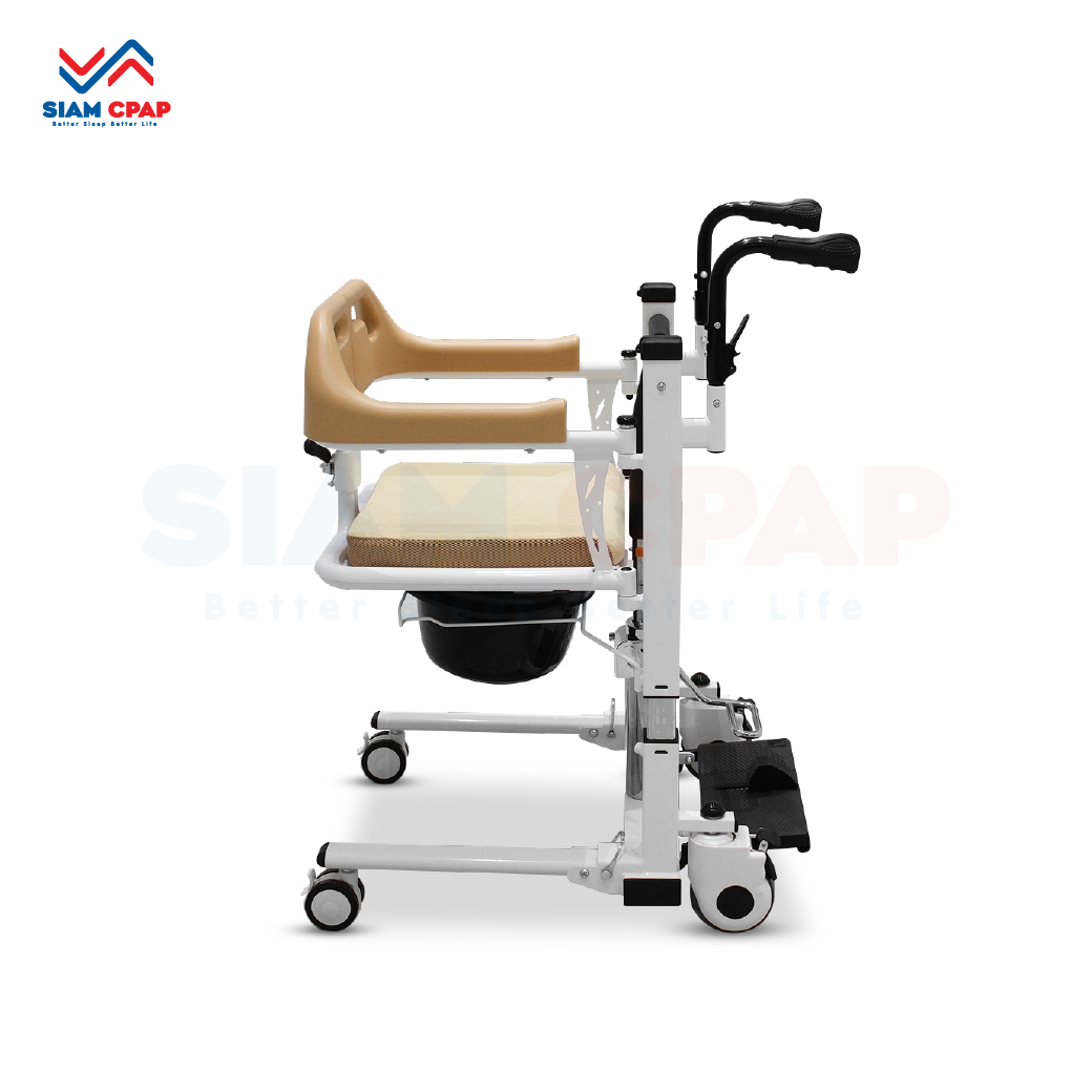 รถเข็นเคลื่อนย้ายคนไข้ (Hydraulic Transfer Chair) รุ่น YK-TC0006 ปรับระดับแบบแมนนวล รับประกัน 2 ปี