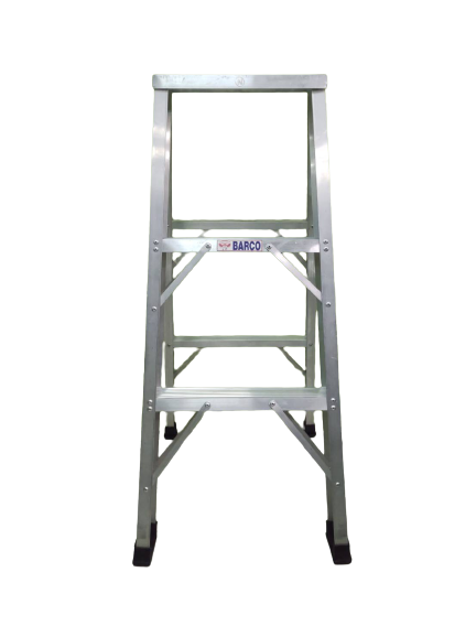บันไดอลูมิเนียม ทรงA ขึ้นลงทางเดียว 3 ขั้น ยี่ห้อ BARCO