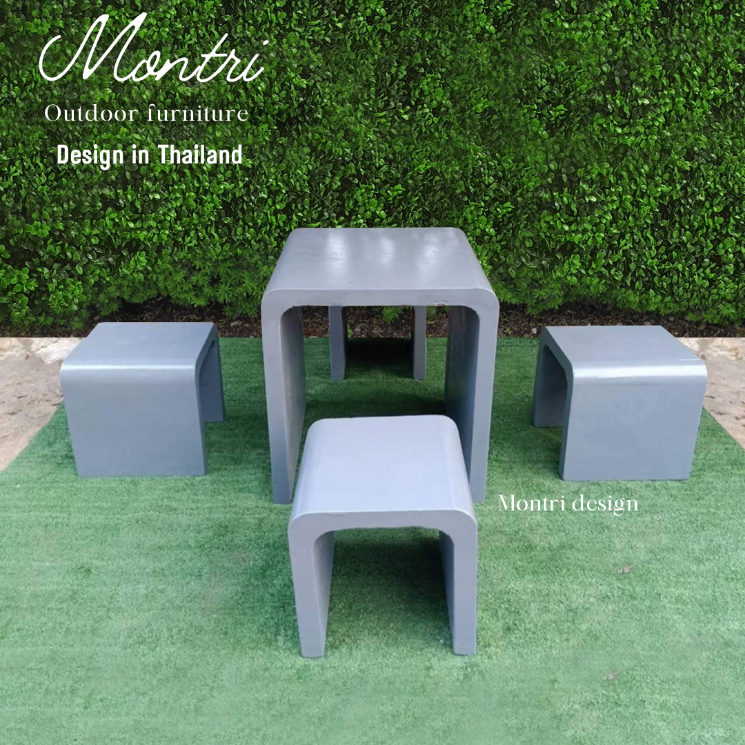 เก้าอี้ปูนซีเมนต์สไตล์ลอฟท์ รุ่น Loft mini สีเทา โต๊ะปุนสไตล์ลอฟท์