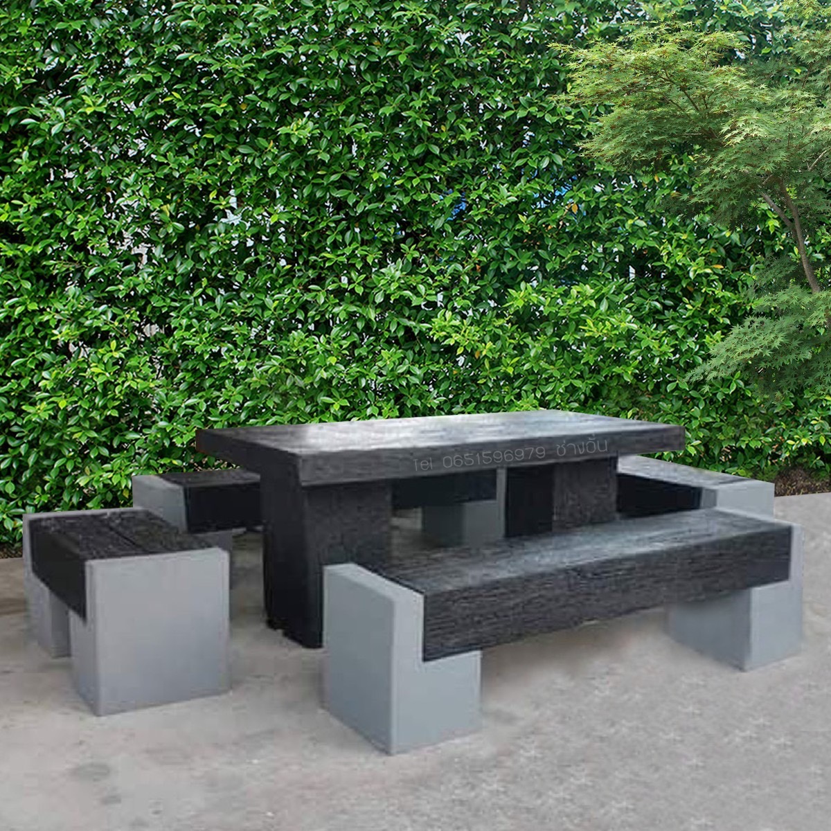 ชุดโต๊ะสนามปุนลายไม้ โต๊ะไม้หมอนโมเดิร์น รุ่น F03 ขนาด 180*90 cm.