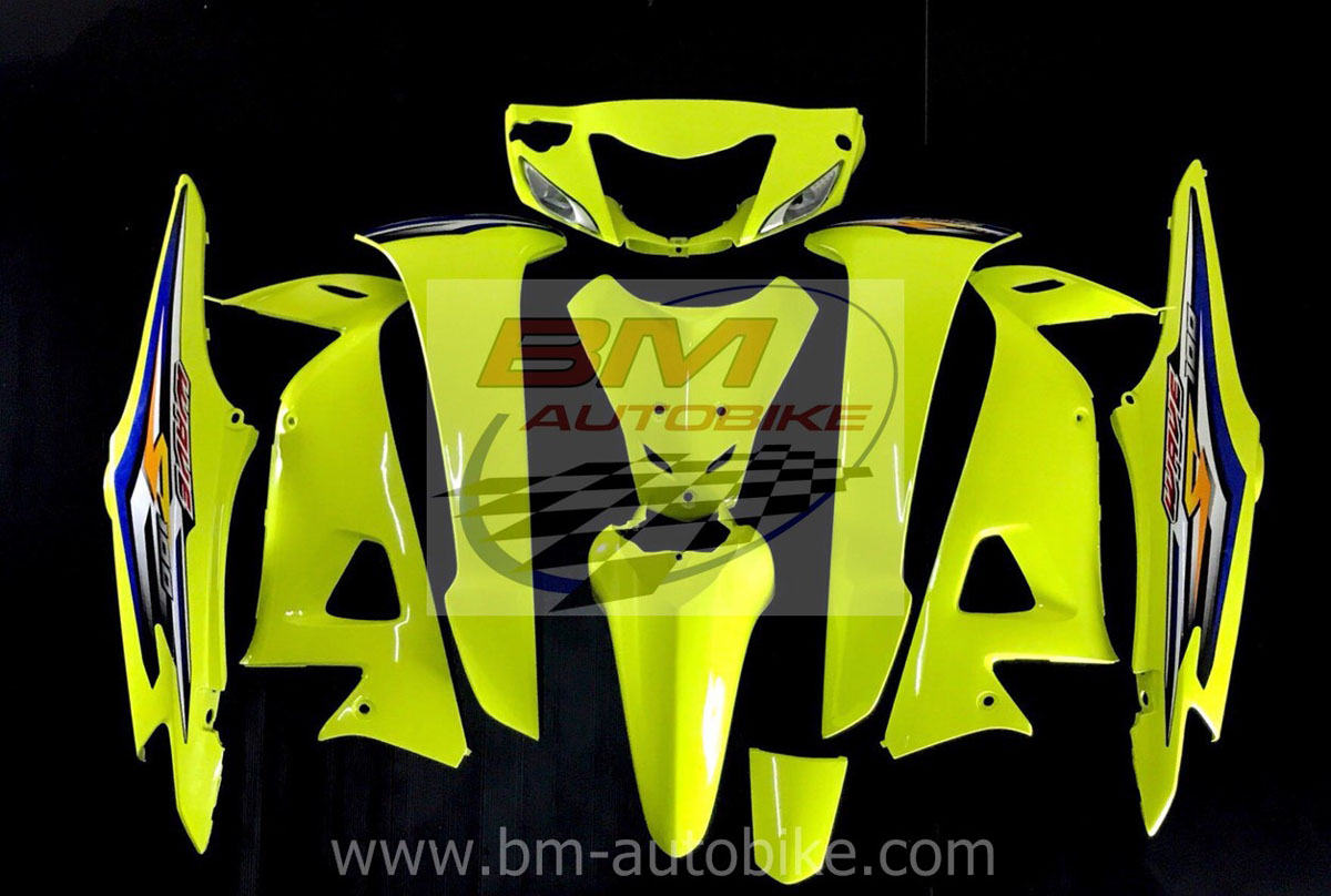 ชุดสี WAVE100S 2005 U BOX ทั้งคัน 10ชิ้น สีเหลือง196ล้วน 4 กก.