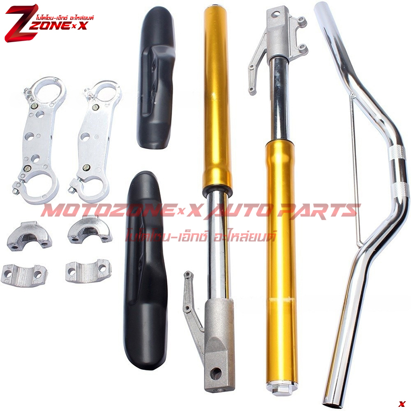 ชุดโช็คหน้า The Front Shocks for Super Dirt Mini Bike stock triple tree Dirt Mini Bike 47cc 49cc ZONE-X(โซน-เอ็กซ์) อะไหล่ Part