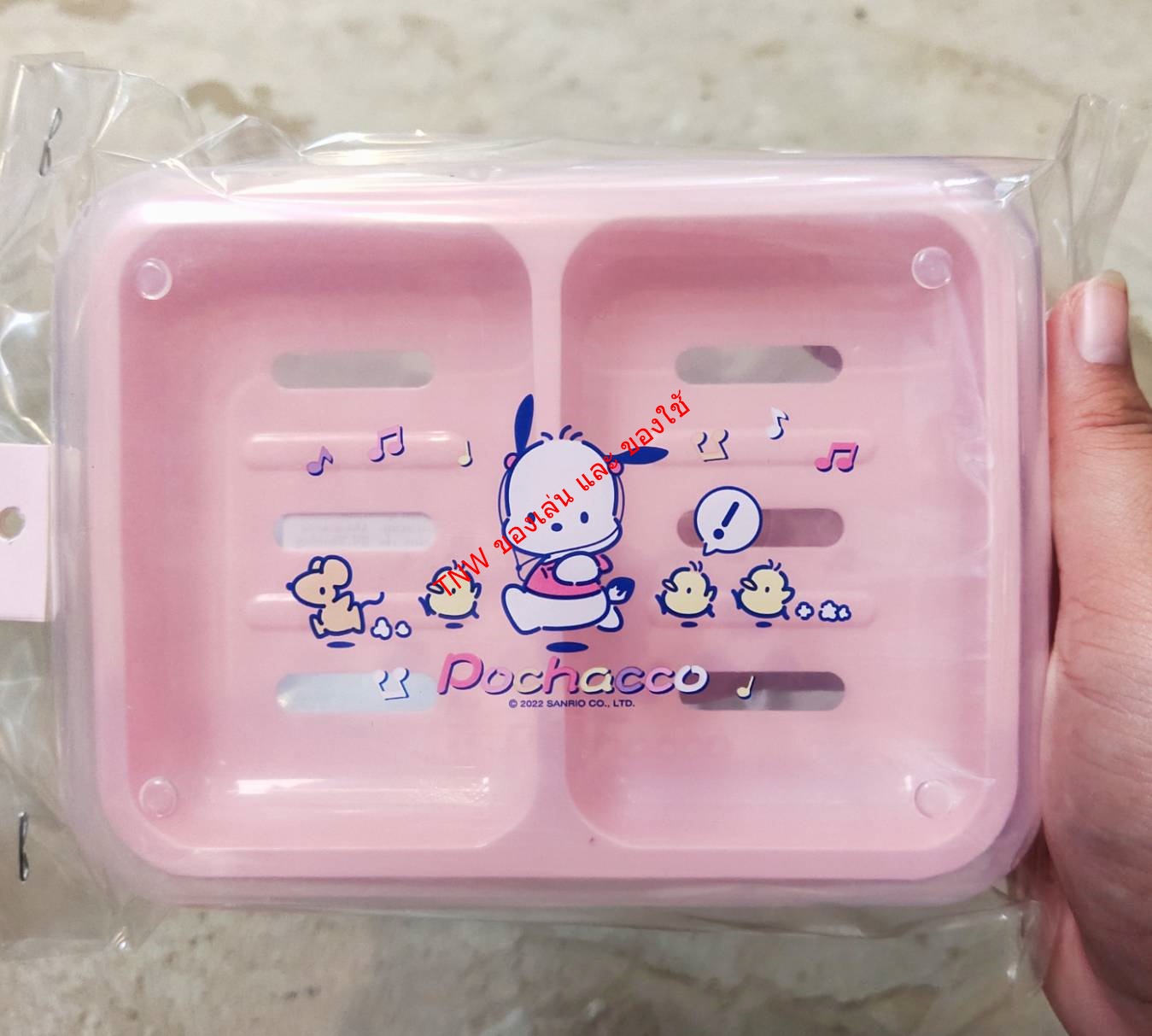กล่องสบู่ 2 ช่อง ลายการ์ตูนลิขสิทธิ์ กล่องวางสบู่ แบบมีฝาปิด (คละสี)