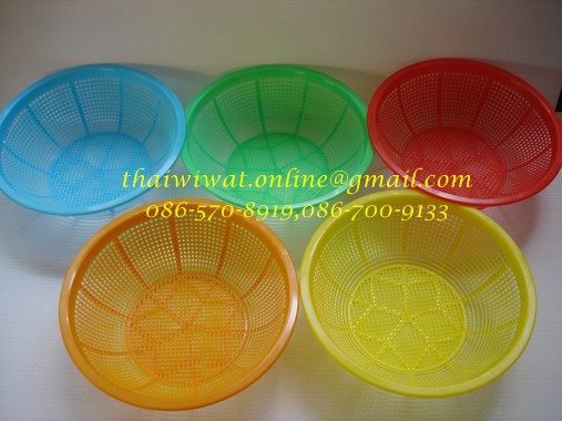 P02351 ตะกร้ากลม จิ๊ว สีหวาน รูถี่ (15*15*5 cm) No.739 ราคาขายส่งต่อ 1 โหล: 12 ใบ