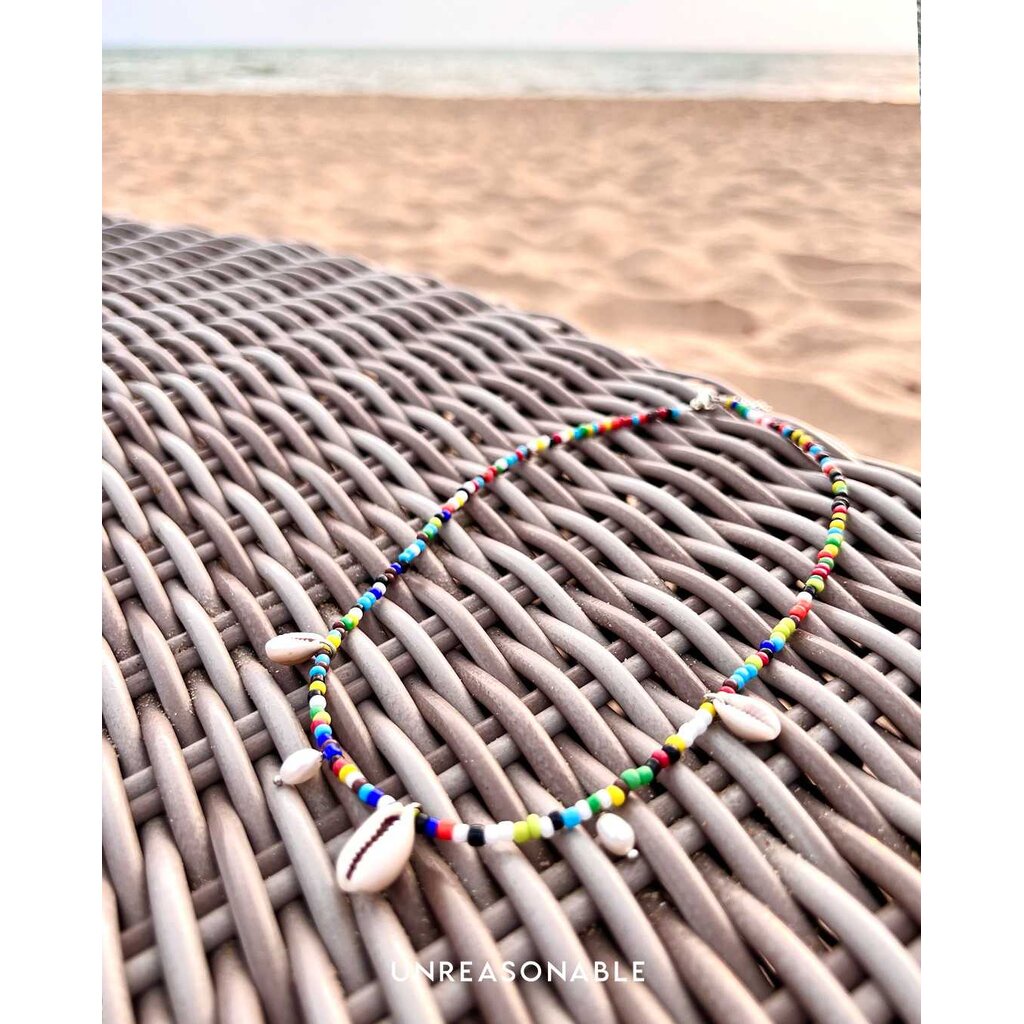 สร้อยคอลูกปัด เปลือกห้อย หลากสี UA0863-01 Unreasonable Accessories