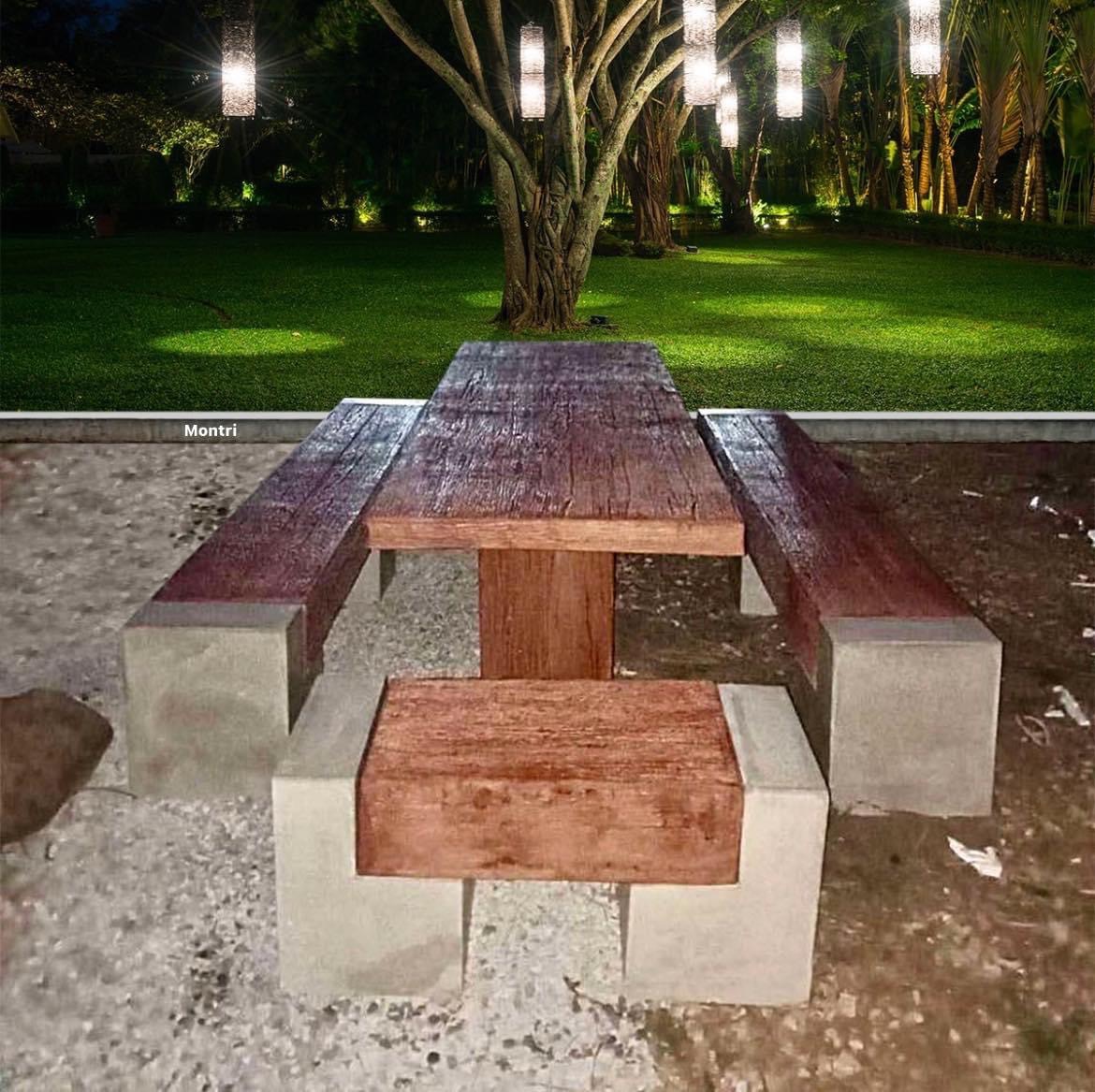 ชุดโต๊ะสนามกลางแจ้ง ขนาดใหญ่พิเศษจุใจ ยาว 2.5 เมตร รองรับได้มากถึง 16-18 คน