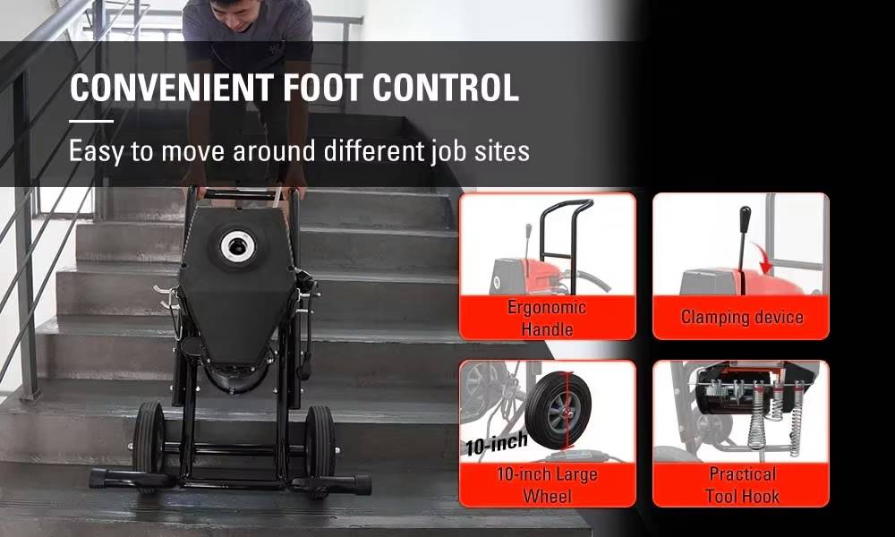 เครื่องทะลวงท่องูเหล็ก IRON SNAKE รุ่น AN-200A งูเหล็กทะลวงท่อ เครื่องล้างท่อไฟฟ้า