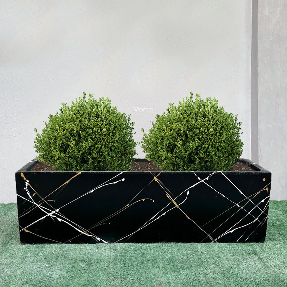 กระถางรางหมู set 10 ใบ ลงสีคุณภาพพร้อมเคลือบเงาสามารถวางได้ทั้งกลางแจ้งและในร่ม ขนาด 30*100* cm. วัสดุเป็นปูน