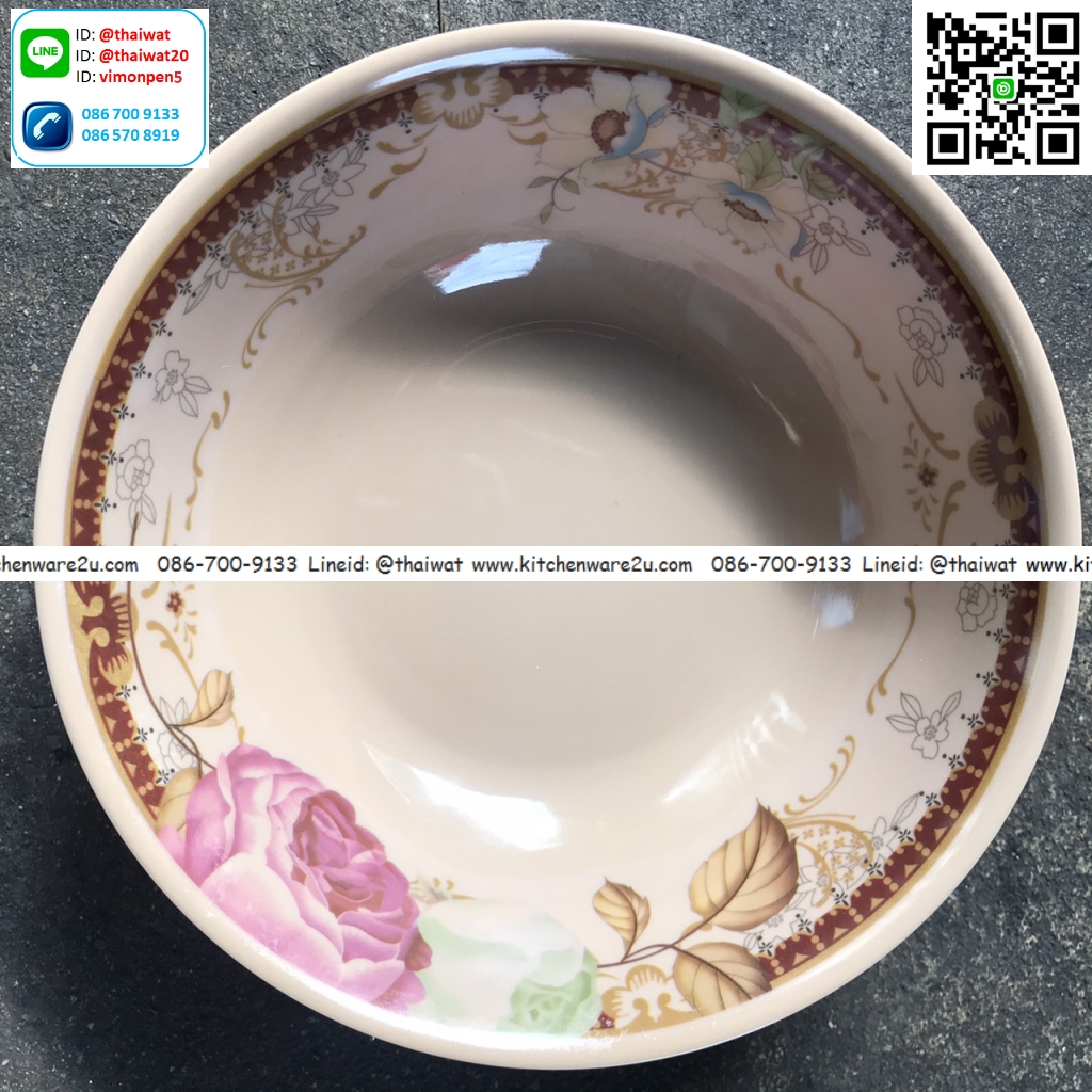 P05992 ชาม 8 นิ้ว เมลามีนพิมพ์ลาย (ราคาส่งต่อ 1 โหล:12 ใบ)