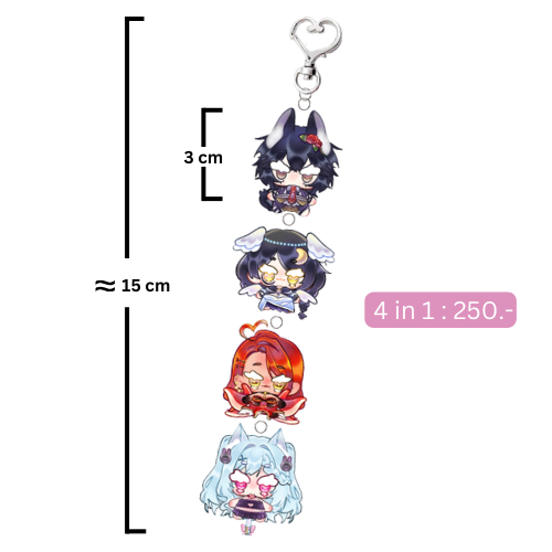 [ Mystery ] Keychain 4 in 1 แก๊งค์ขนมหวาน (พร้อมส่ง)