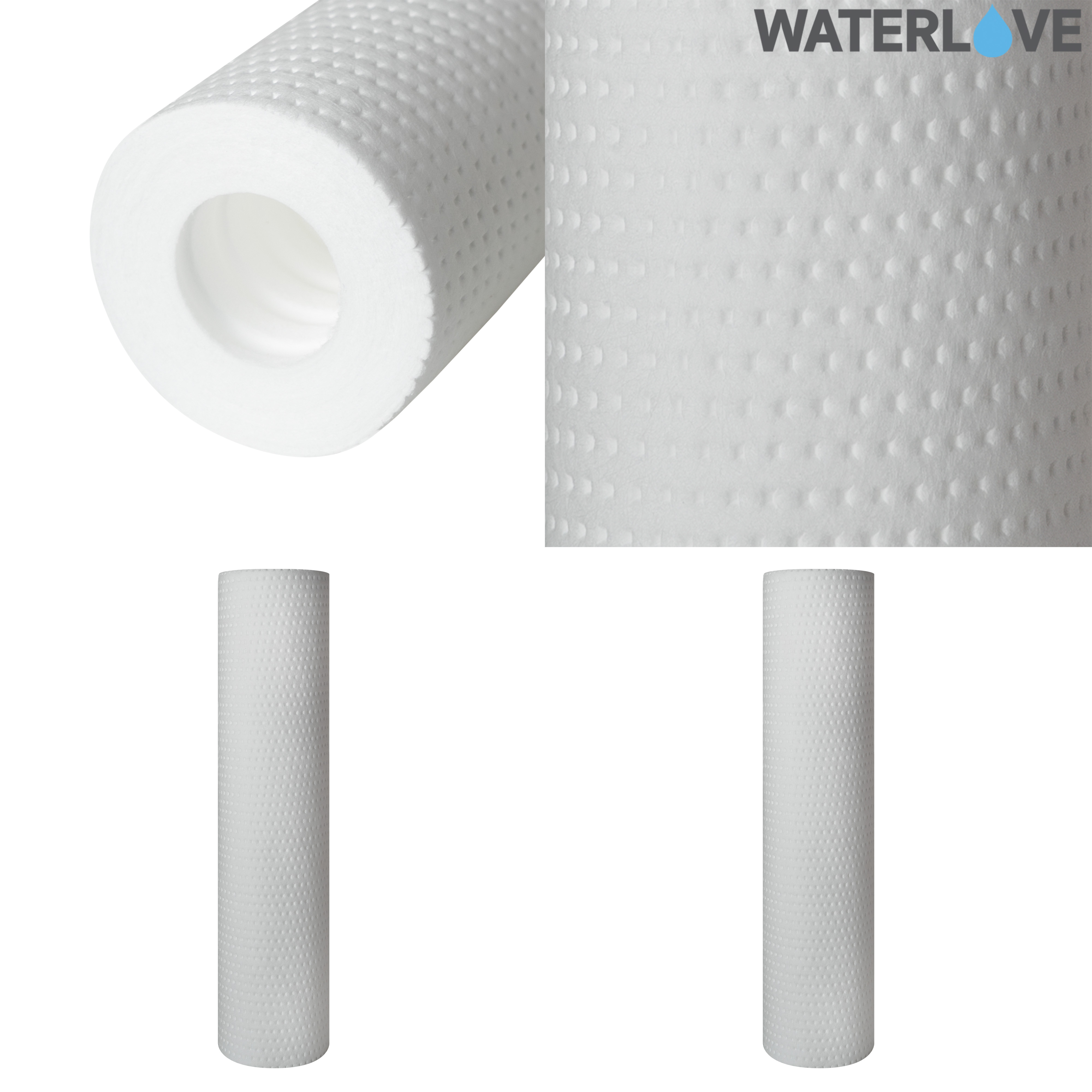 ชุดไส้กรองน้ำ ขนาด 10" จำนวน 4 ชิ้น (PP+PP+Resin+UDF) สำหรับบรรจุในกระบอกกรองน้ำเฮ้าส์ซิ่ง