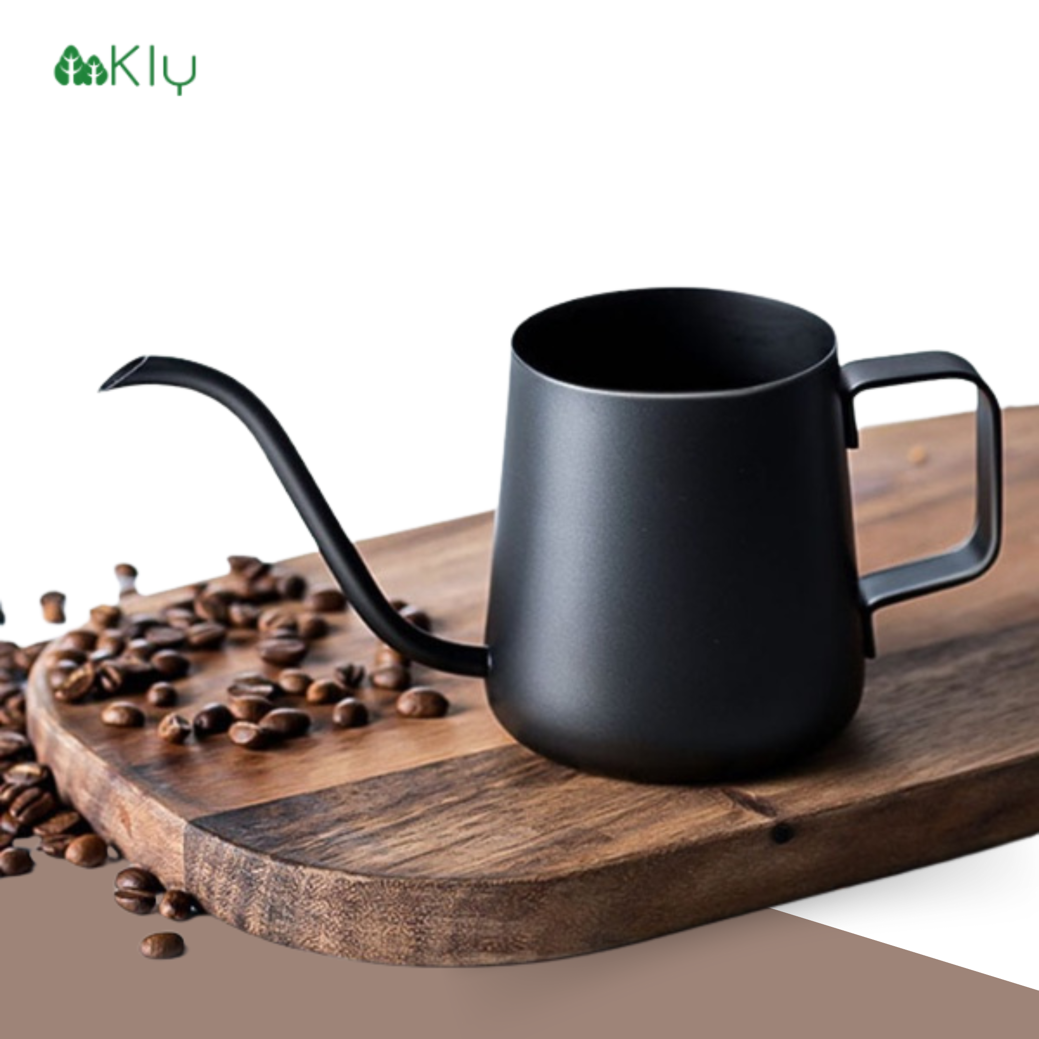 ดริปเปอร์ กาดริปกาแฟ พร้อมฝา สีดำ/สีเงิน 350ml/600ml สแตนเลส Stainless Pour-over Coffee Drip Pot