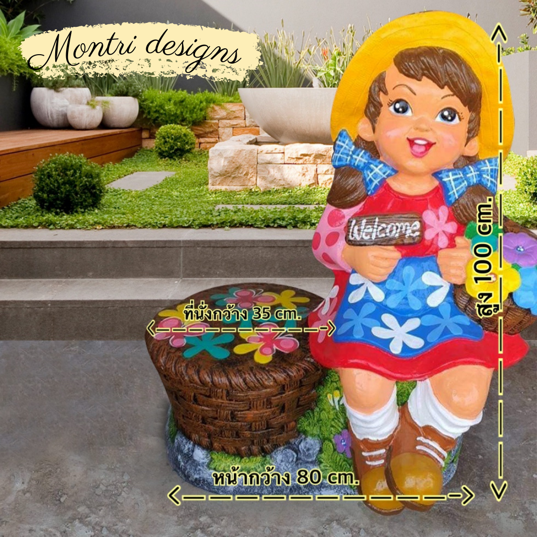 ตุ๊กตาจัดสวน ตุ๊กตาแต่งสวน ตุ๊กตาแต่งหน้าร้าน ตุ๊กตาปูนปั้น ตุ๊กตาปูนปั้นจัดสวน ตุ๊กตาปูนปั้นโคราช รุ่น NAZA02