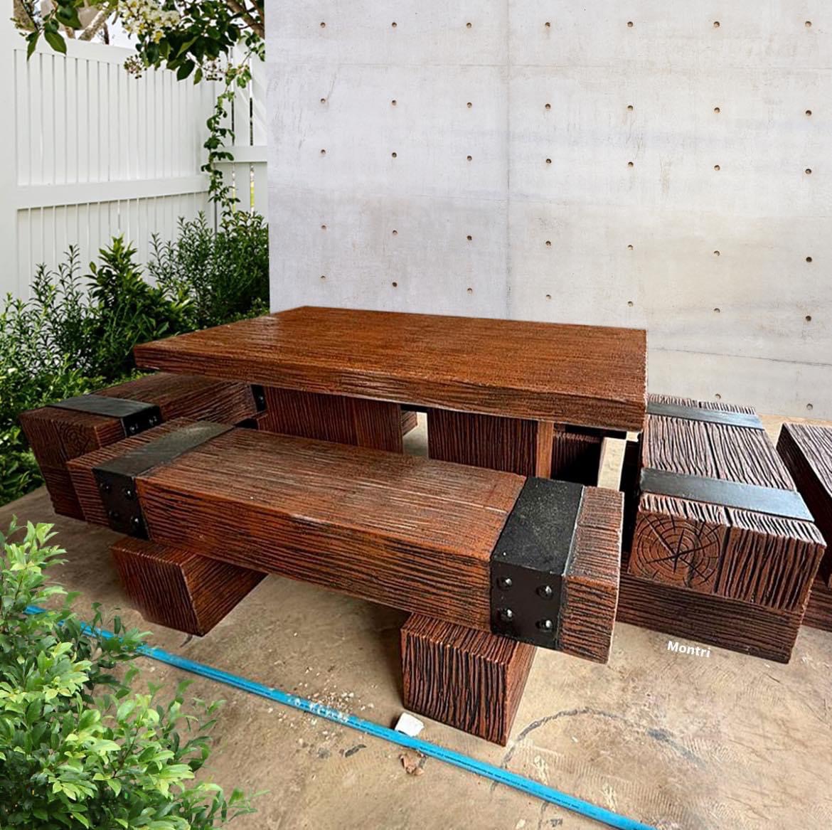 ชุดโต๊ะสนาม ไม้หมอน ขนาด 180*90 cm. นั่งได้ 10-12 คน ทนแดด ทนฝน วางได้ทั้งกลางแจ้งและในร่ม