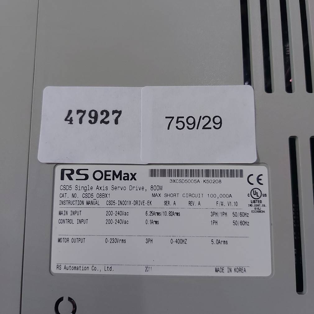 SERVO DRIVE " RS OEMAX " MODEL : CSD5_08BX1