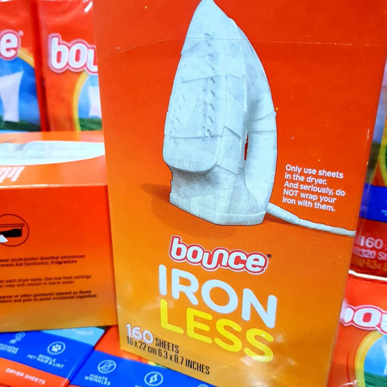 แผ่นอบผ้า Bounce dryer sheet กลิ่น Outdoor fresh 160 แผ่น