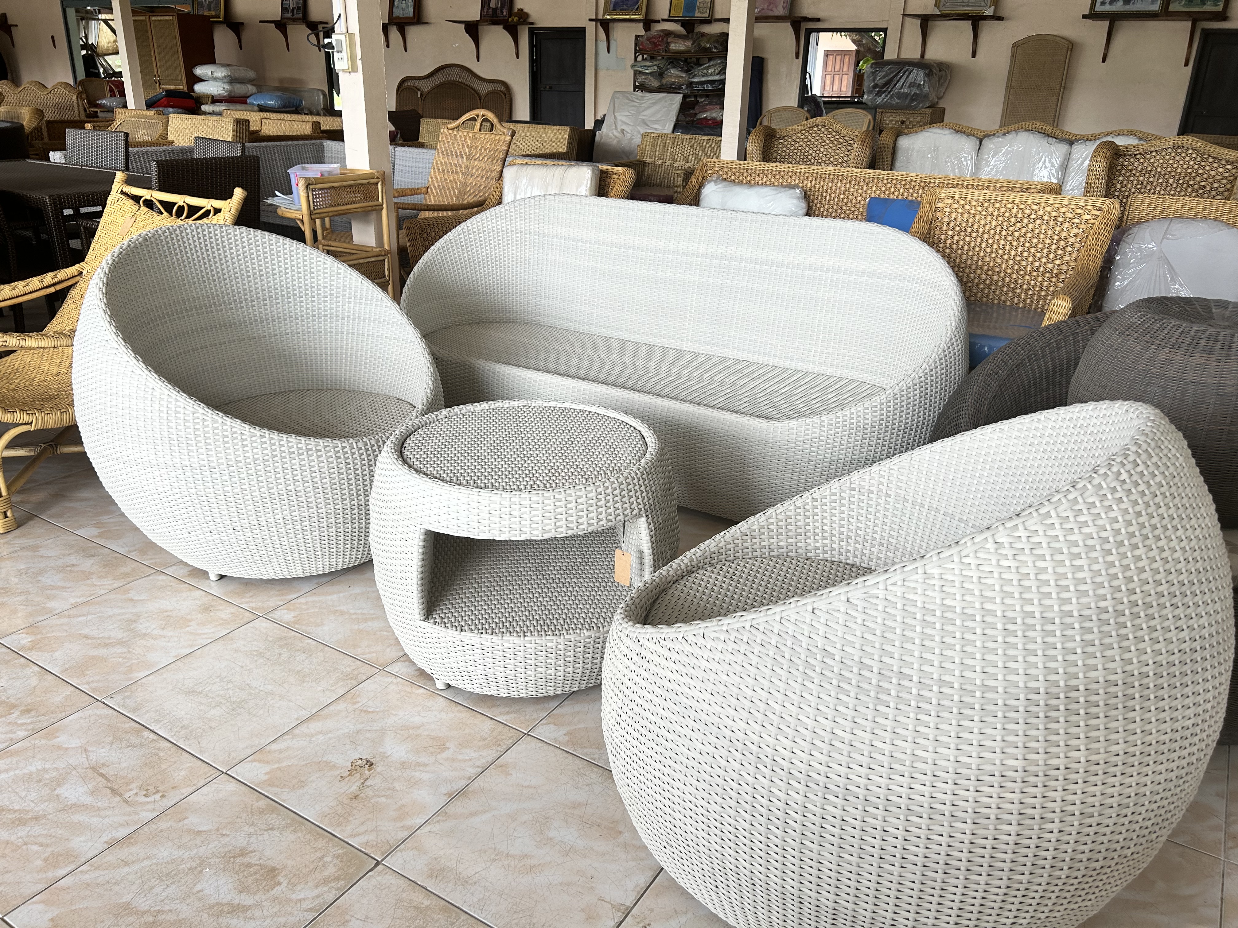 ชุดโซฟาอพอลโลหวายเทียม พร้อมเบาะ