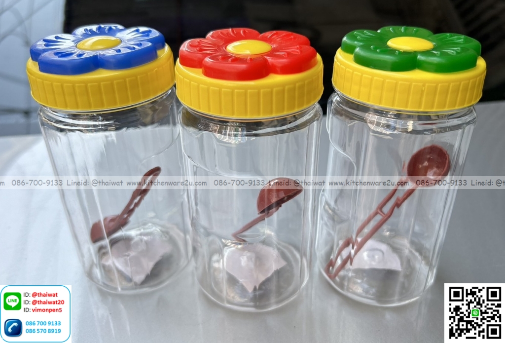 P09405 ขวดโหลกลมทรงสูง PET หูหิ้ว 0.35 ลิตร (6.5*6.5*13.5 cm) No.1016-4 ขายยกมัด ราคาส่งต่อ 12 โหล:144 ใบ:เฉลี่ย 72 บต่อโหล