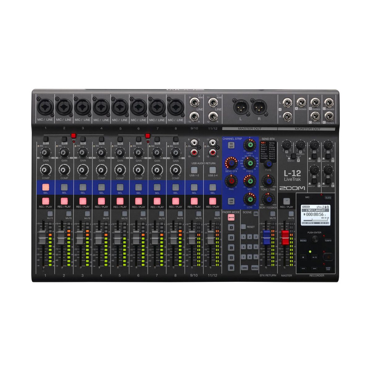 ZOOM LiveTrak L-12 Built-In 14-Track SD Recorderม USB Audio Interface (iOS Compatible)