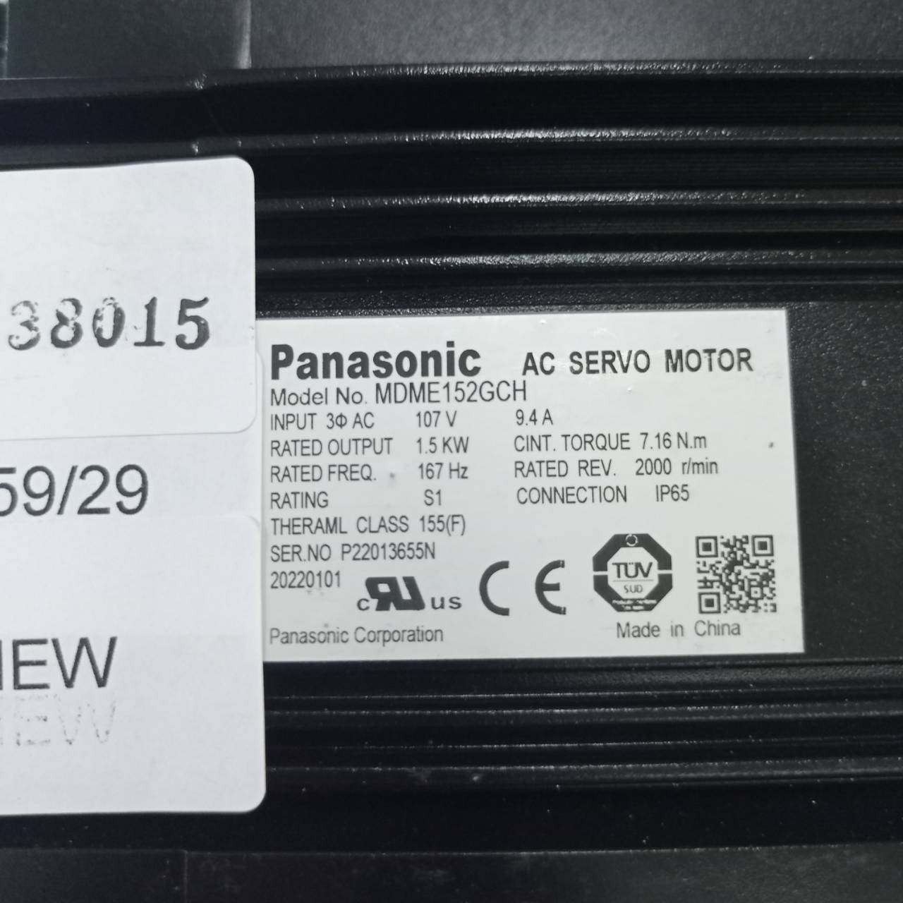 SERVO MOTOR " PANASONIC " MODEL : MDME152GCH