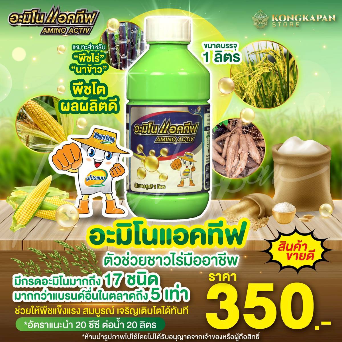 อะมิโนแอคทีฟ (Amino Active) ตัวช่วยชาวไร่มืออาชีพ พืชโตผลผลิตดี ปุ๋ยขายดีอันดับ1