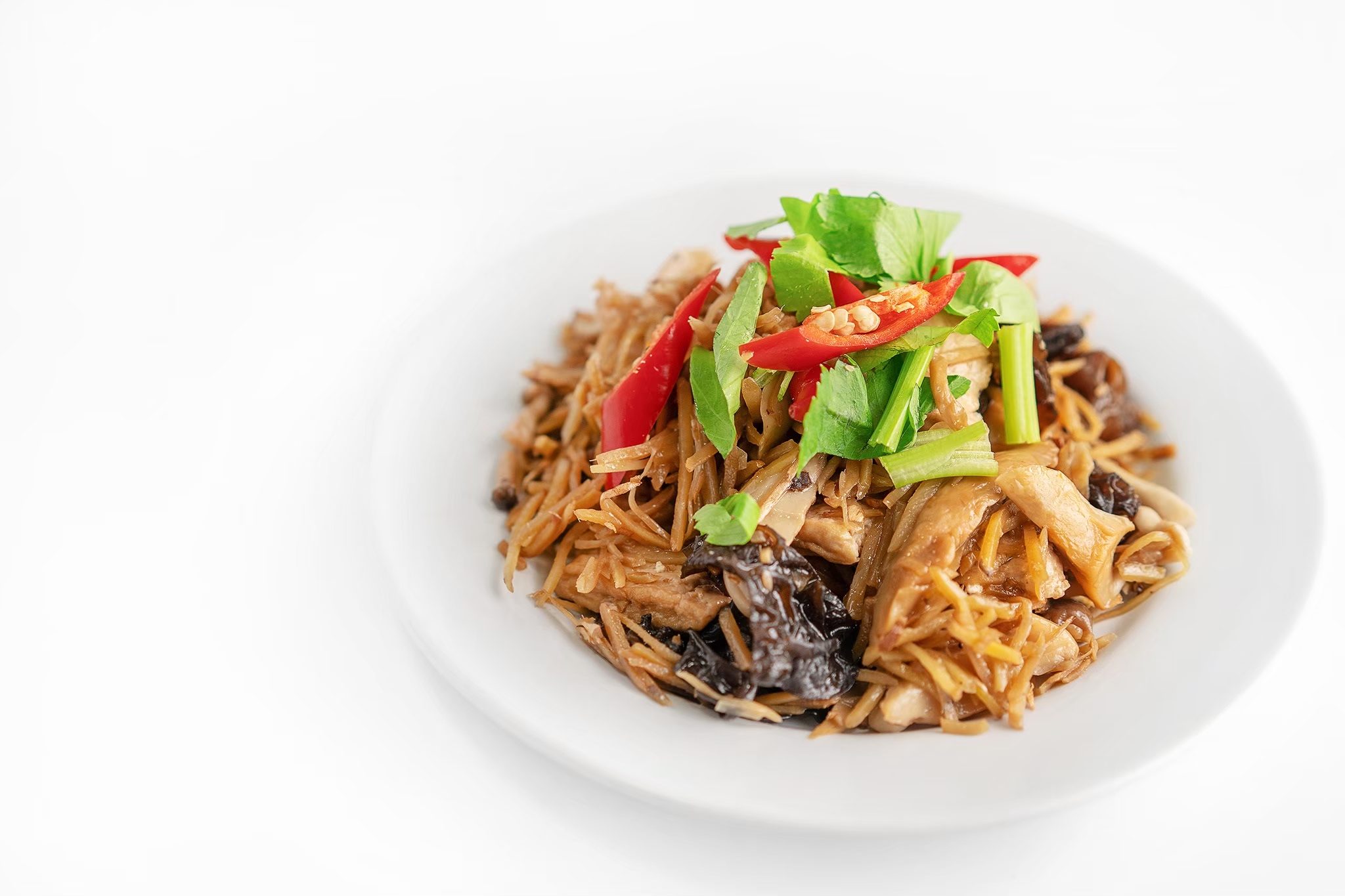 ผัดขิงเห็ดรวม (Stir fried ginger with mixed mushrooms)