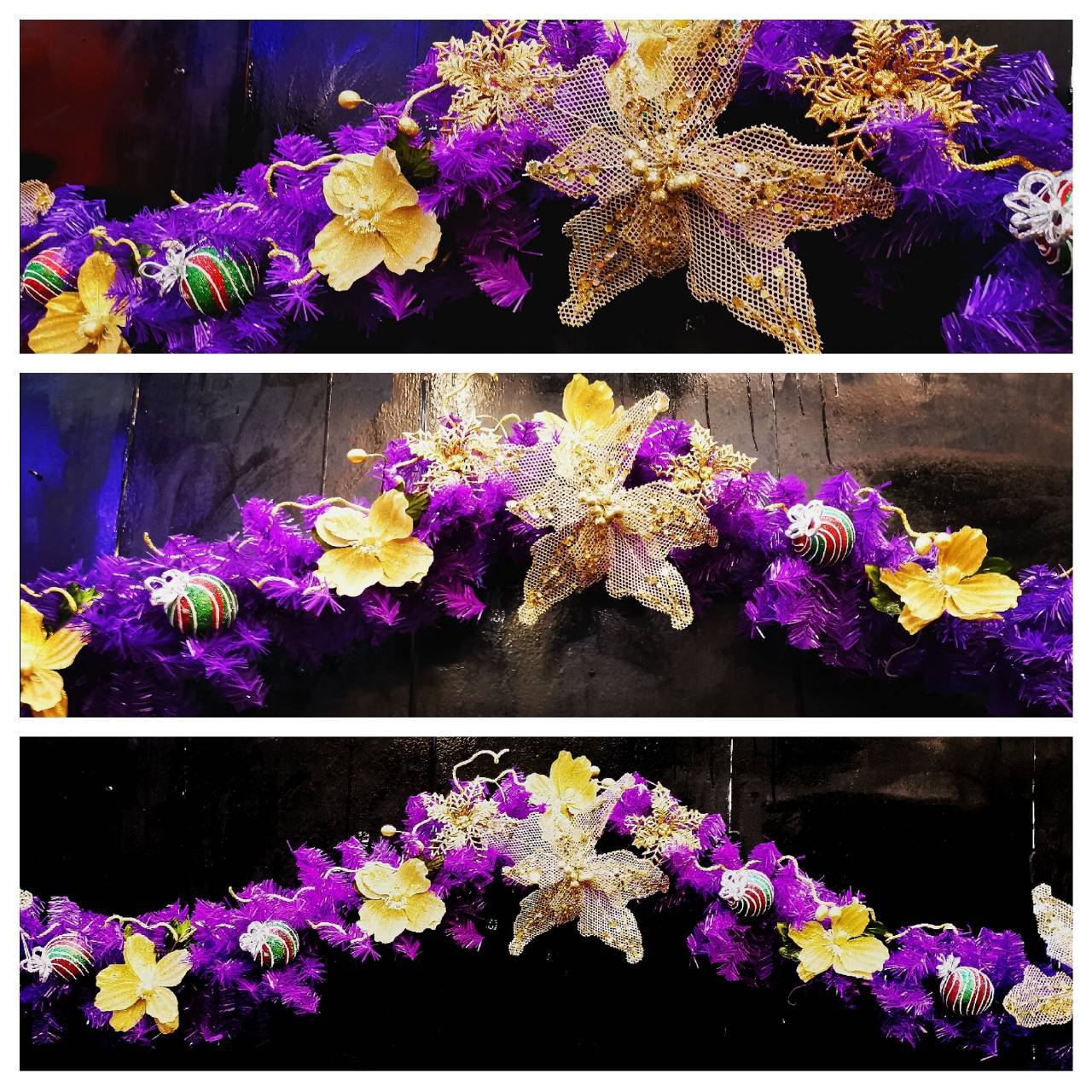 สายสนคริสต์มาสตกแต่งธีมม่วง ขนาด2.7เมตรTOP GARLAND.