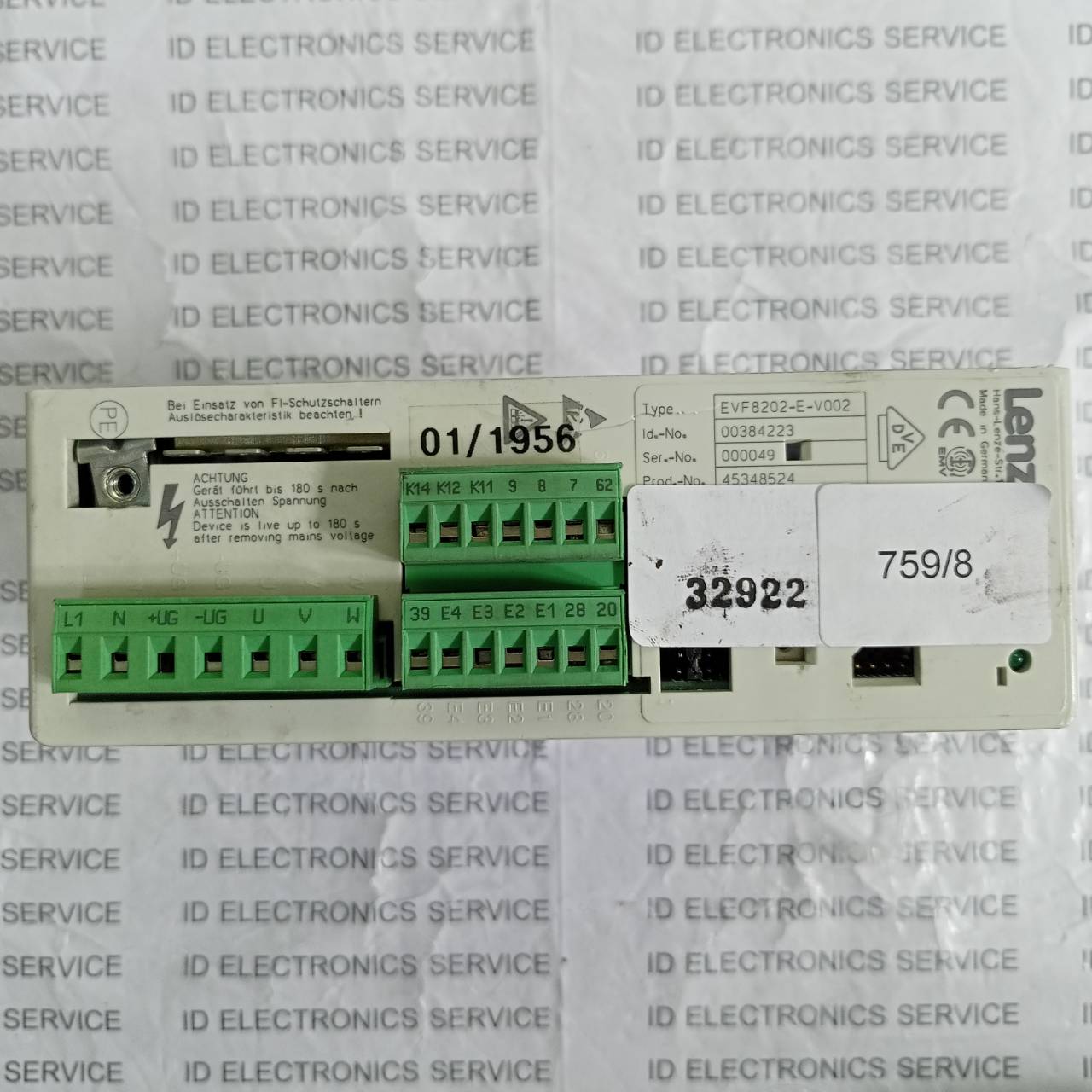 SERVO DRIVE " LENZE " MODEL : EVF8202-E-V002