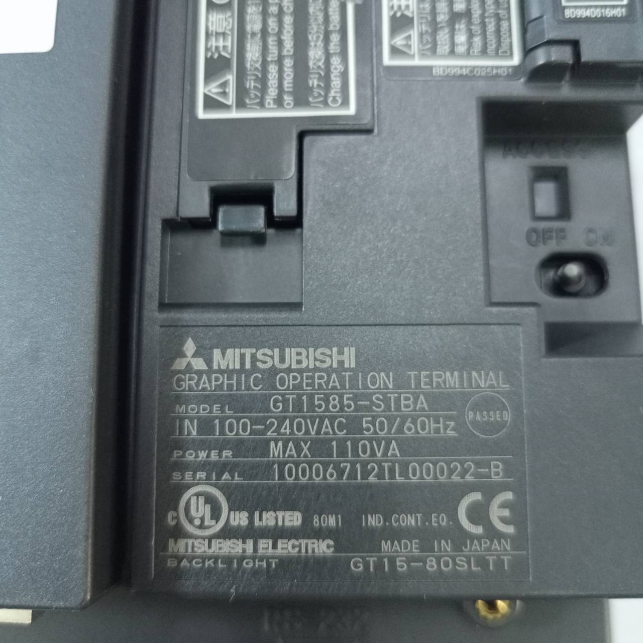 LCD TOUCH SCREEN " MITSUBISHI " MODEL : GT1585-STBA