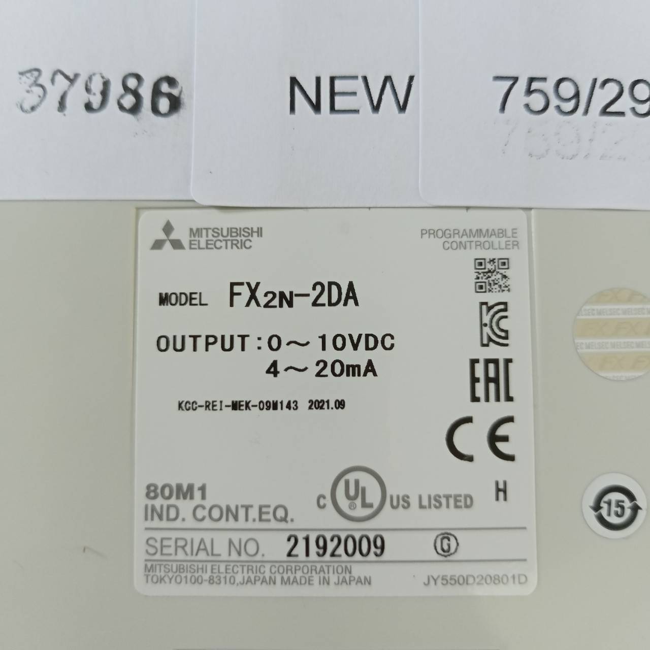 PLC " MITSUBISHI " MODEL : FX2N-2DA