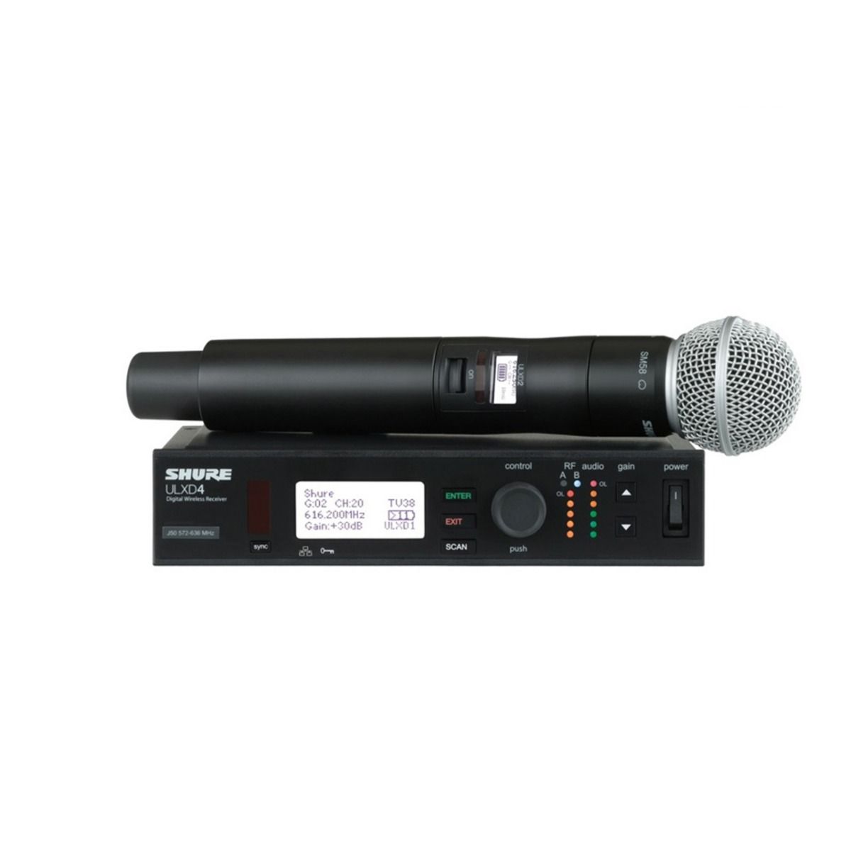 SHURE ULXD24A/SM58-M19 ไมโครโฟนไร้สายแบบไมค์เดียว คลื่นความถี่ 694-703 MHz