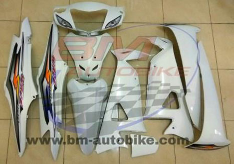 ชุดสี WAVE100S 2005 U BOX ทั้งคัน 10ชิ้น สีขาวล้วน 4 กก.