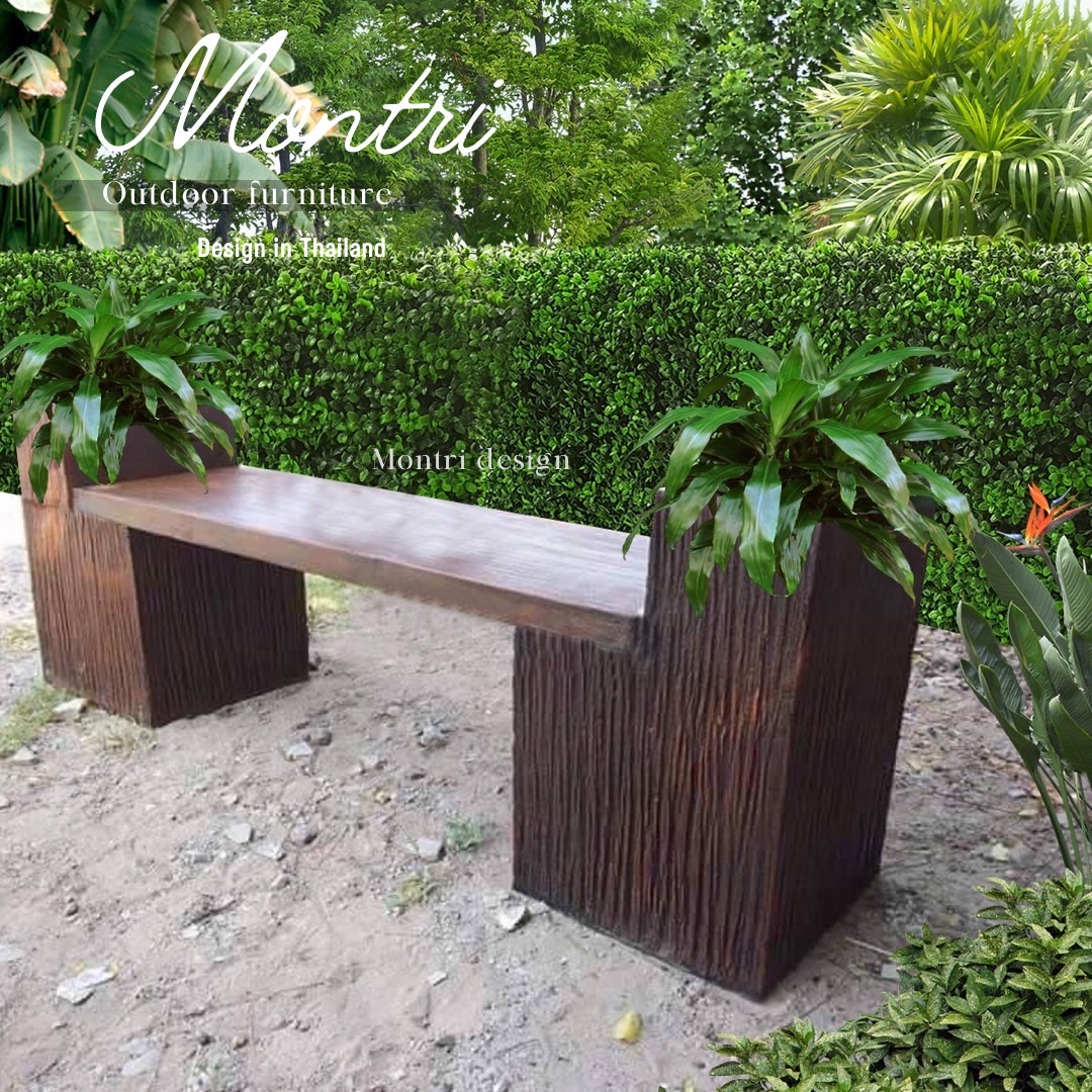 เก้าอี้สนาม ม้านั่งสนาม เก้าอี้สนามปูนปั้น ม้านั่งสนามกลางแจ้ง ม้านั่งสนามลายไม้