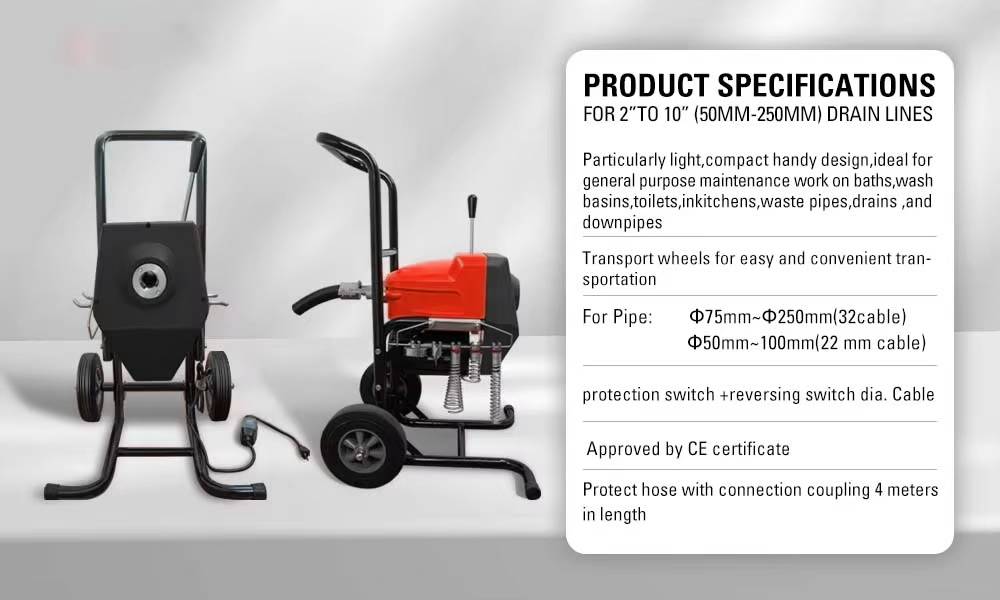 เครื่องทะลวงท่องูเหล็ก IRON SNAKE รุ่น AN-200A งูเหล็กทะลวงท่อ เครื่องล้างท่อไฟฟ้า