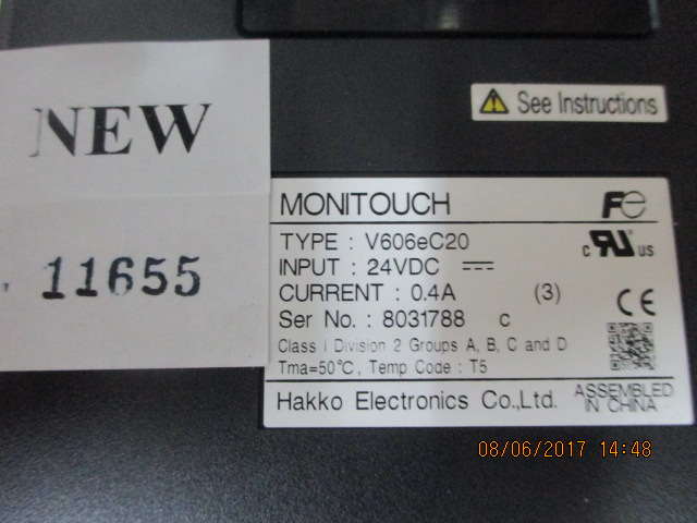 HMI " HAKKO " MODEL : V606EC20