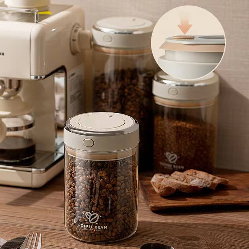 โหลแก้วสูญญากาศใช้งานได้อย่างมีคุณภาพ ตัวจริงเรื่องการเก็บสุญญากาศ ออกแบบมาสำหรับเก็บกาแฟโดยเฉพาะ