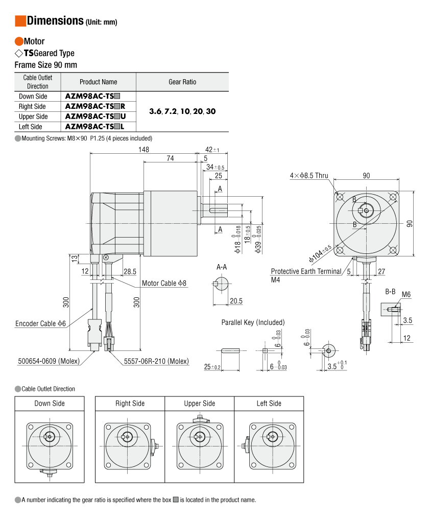 αSTEP Battery-Free Built-In Absolute Encoder AZM98AC-TS10+AZD-CD+CC030VZF