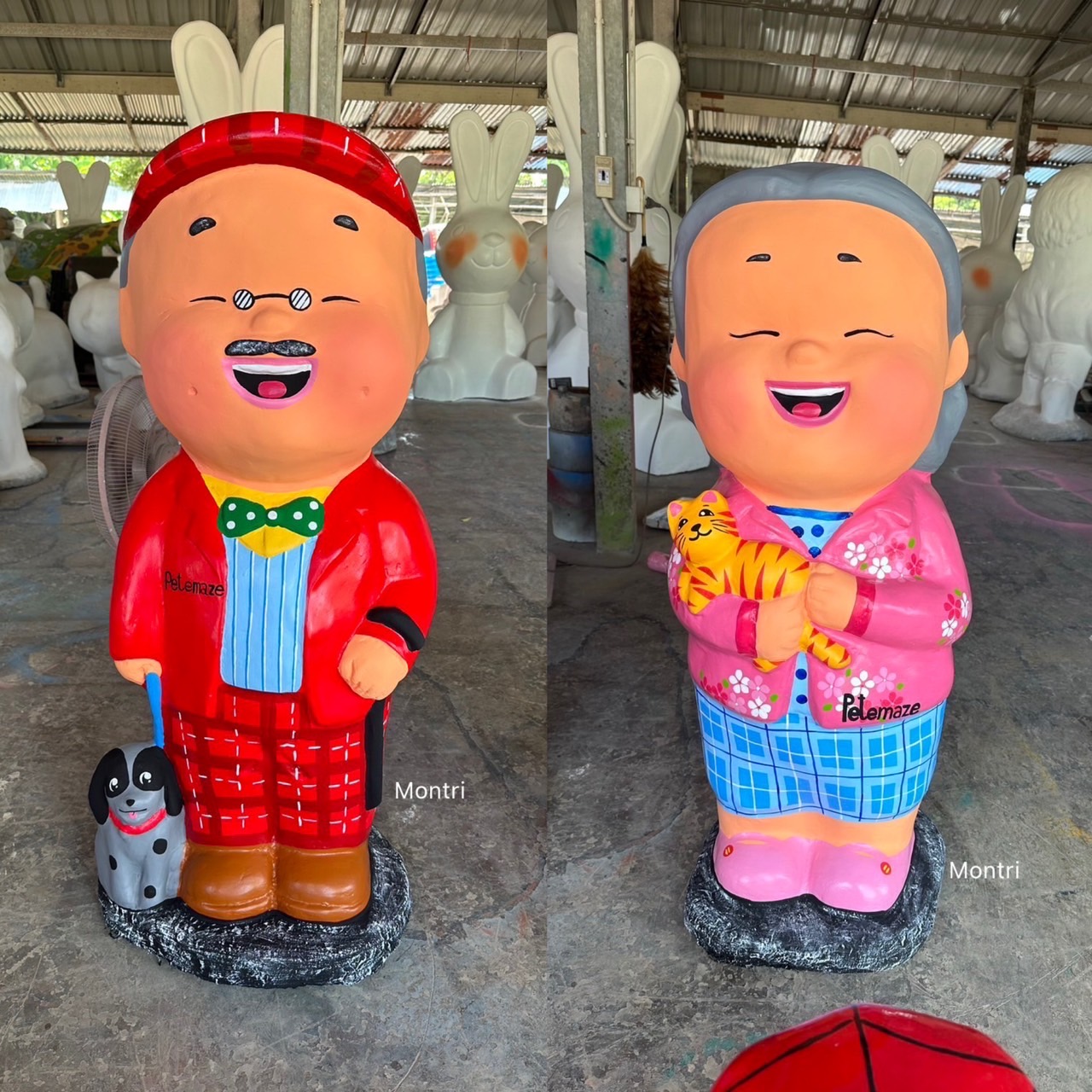 รูปปั้นตายายแต่งร้าน รูปปั้นแต่งสวน ความสูง 120 cm. จำนวน 1 คู่ รูปปั้นตายาย ตุ๊กตาแต่งสวน ตุ๊กตาตกแต่งสวน