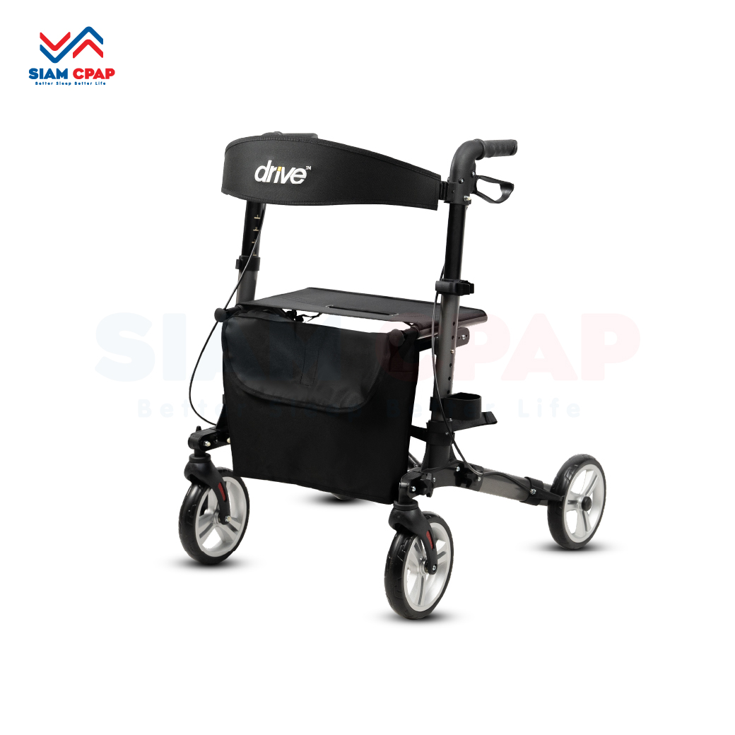 รุ่นใหม่ Moka Grey Rollator แบรนด์ Drive Medical (Debilbiss) วอล์คเกอร์ 4 ล้อ อุปกรณ์ช่วยพยุงเดิน อุปกรณ์ฝึกเดิน รับประกัน 2 ปี