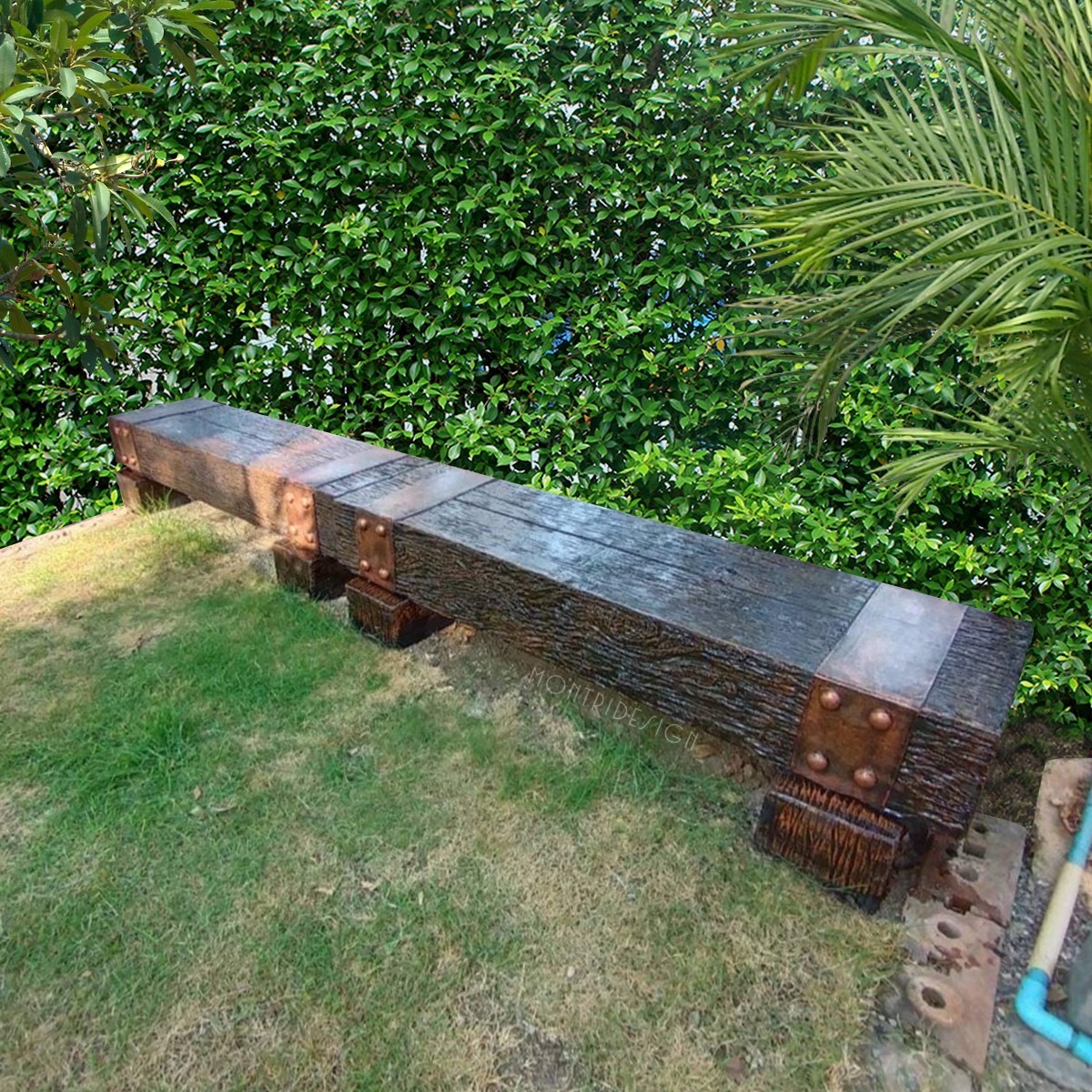 เก้าอี้สนาม ม้านั่งสนามในสวน เก้าอี้แต่งสวน รุ่น เนเจอร์03 ยาว 180 cm.