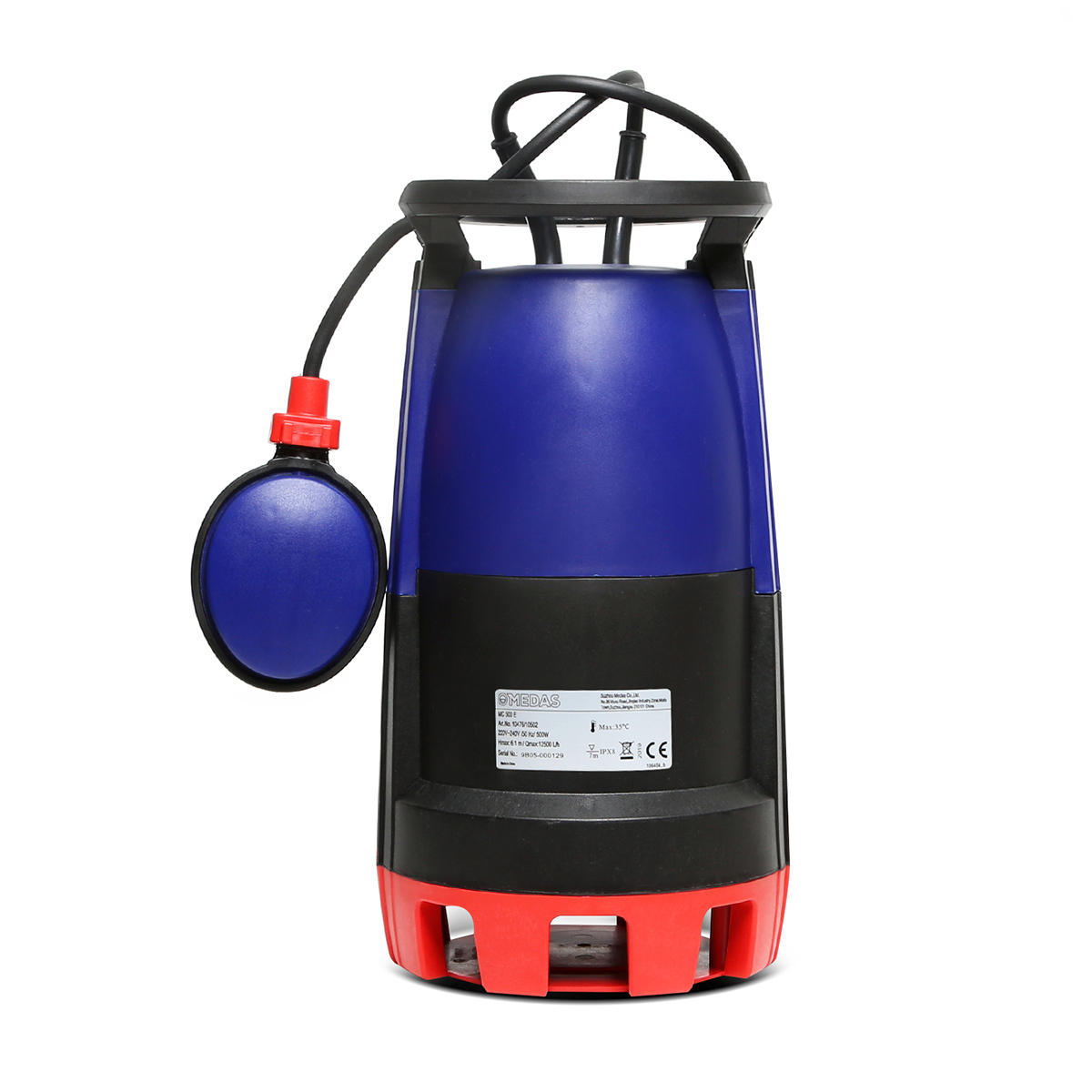 MEDAS ปั๊มแช่, ปั๊มจุ่มน้ำเสียและน้ำดี รุ่นMC500E กำลังไฟฟ้า 500 W ขนาดท่อ G1-¼ นิ้ว ( ใช้งานได้ถึง 3 แบบ ) SKU-00033