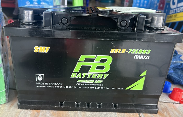 แบตเตอรี่รถยนต์ขั้วจมเตี้ย รถยุโรป 72LBN3 DIN72 SMF ชนิดแห้ง มีจุกระบายอากาศ 72แอมป์