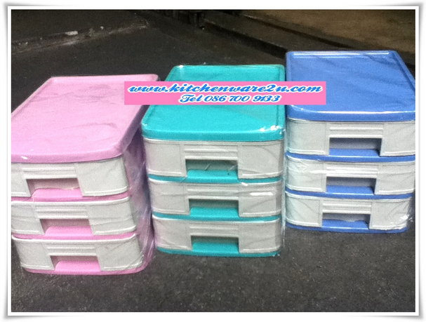 P05972 กล่องลิ้นชักเล็ก 3 ชั้น 811(ราคาส่งต่อ 12 โหล : 144 ชุด:เฉลี่ย 205 บ/โหล)