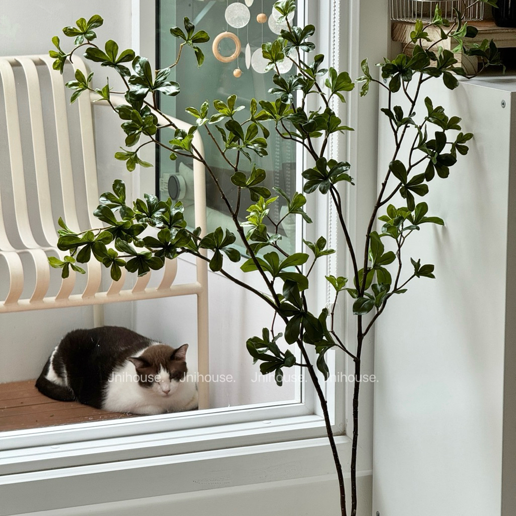 [พร้อมส่ง] Jnihouse : กิ่งไม้ประดิษฐ์ใบเขียวสูง 120cm (Premium Faux Leaf Branch)(Tree)