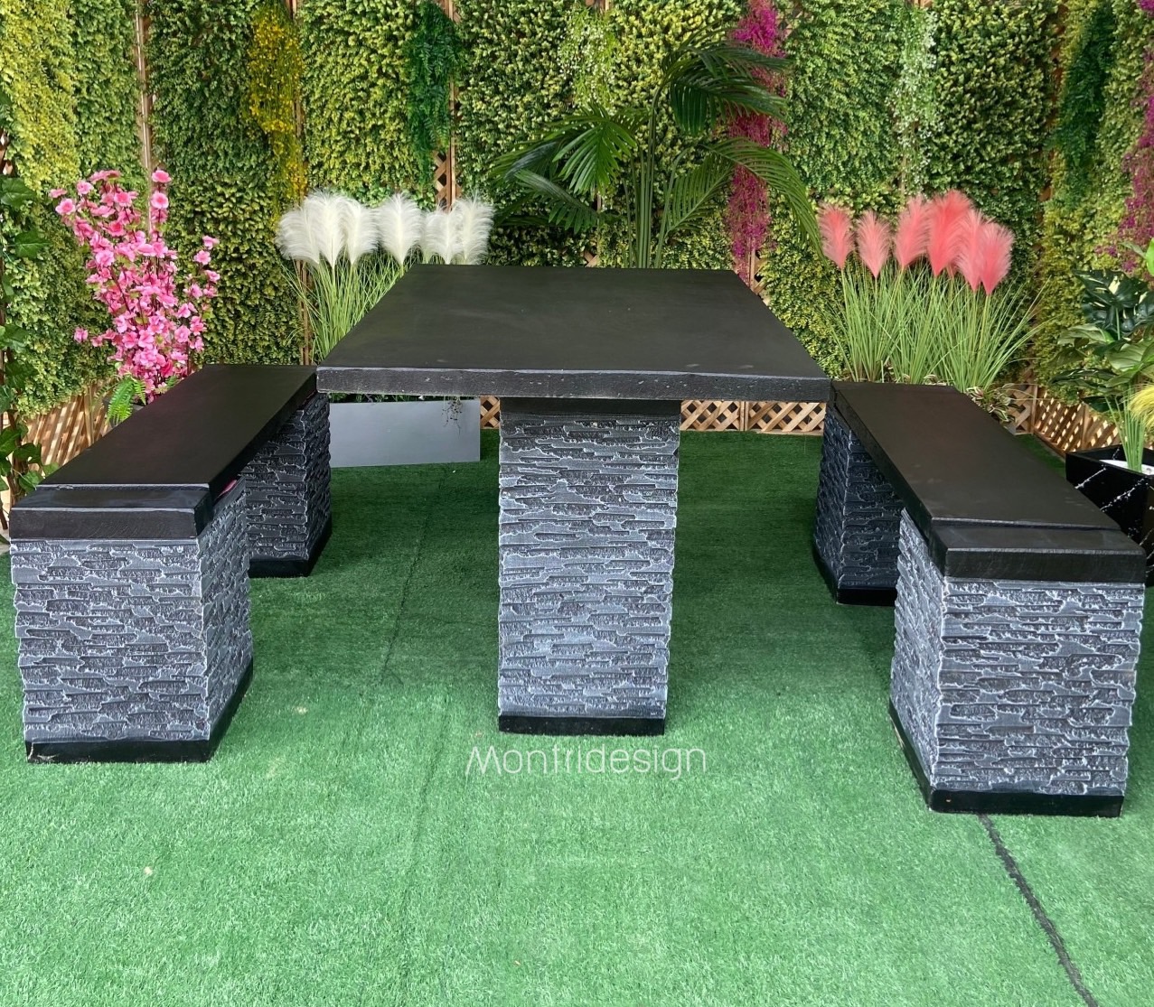 ชุดโต๊ะโมเดิร์น โต๊ะปูนสนาม ชุด 4 ที่นั่ง พาดยาว โรงงานผลิตโต๊ะปูนสนาม รุ่น ThaiPB