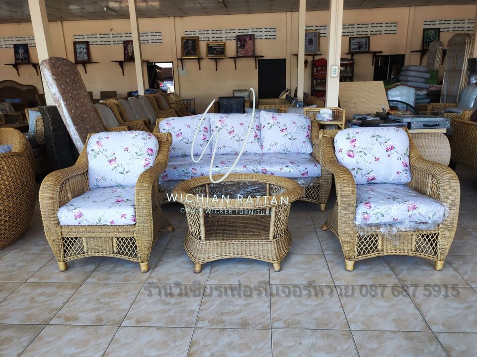 ชุดรับแขกหวายแท้