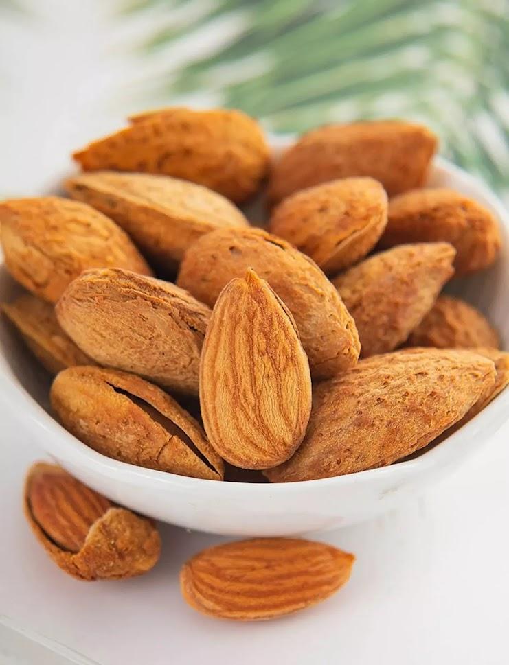 อัลมอนด์อบเนยมีเปลือก (Almond) ถั่วอัลมอนด์อบเนย สดใหม่ ขนาด 500 กรัม