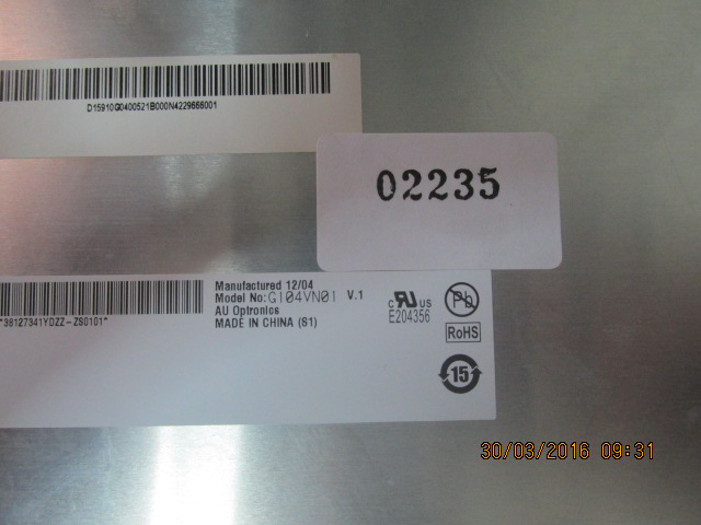 LCD PANEL " AUO " MODEL : G104VN01 V.1