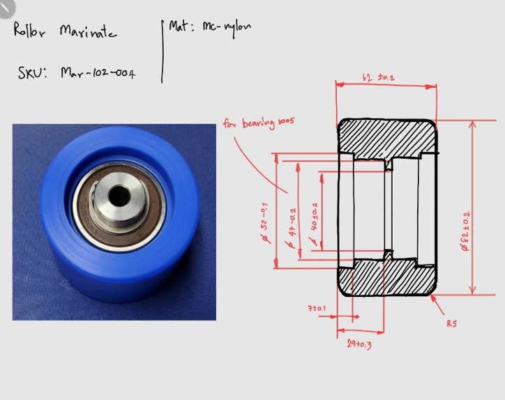 Roller ล้อประคอง 82 MM